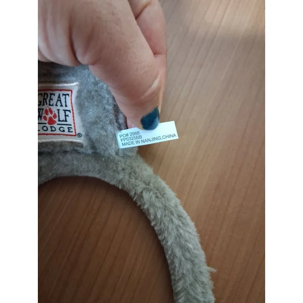 Great Wolf Lodge Furry Headband Gray One Size Costume Hair Accessory Unisex